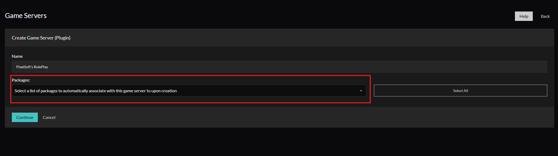 Server configuration